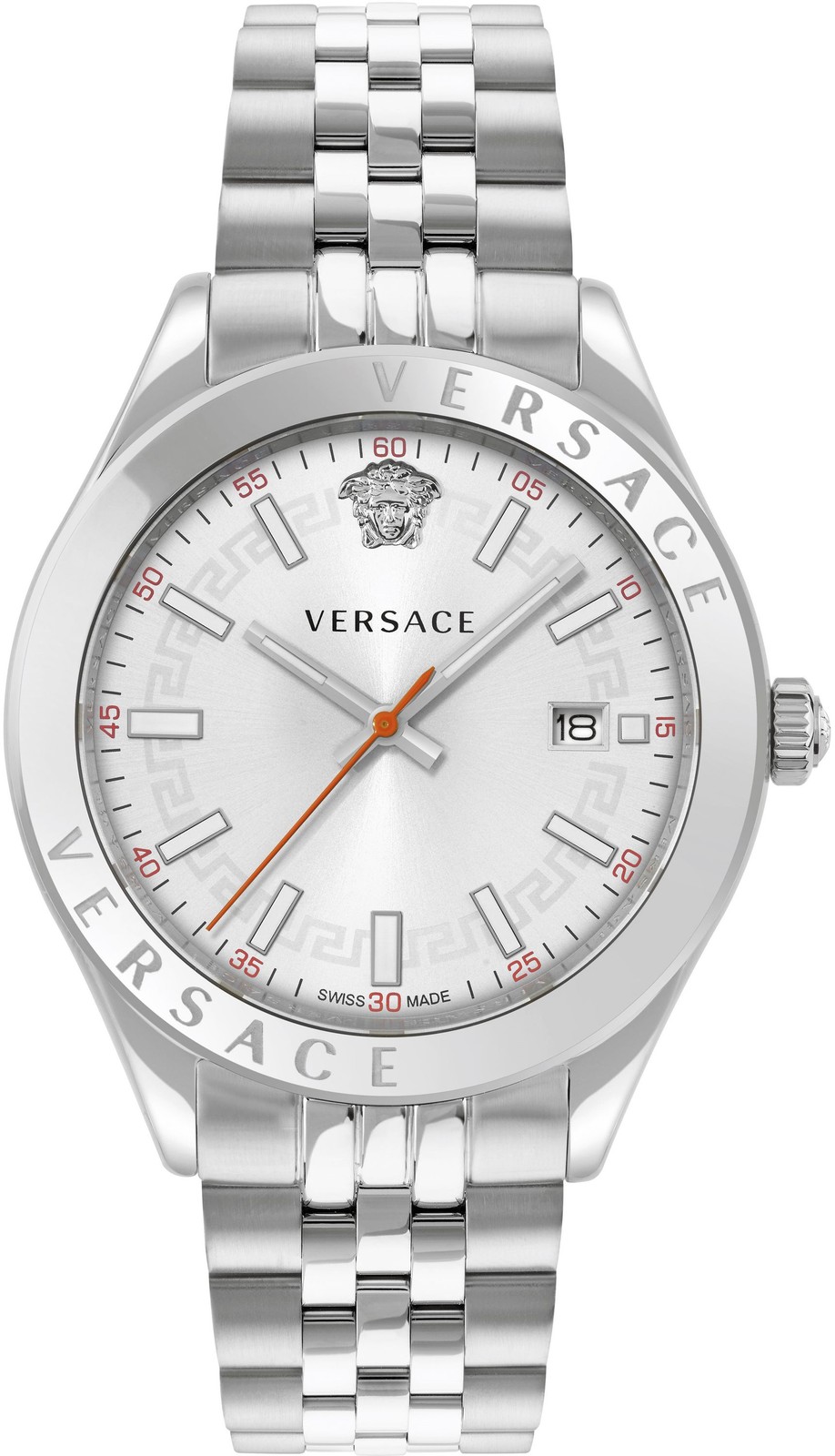 Versace VEVK01725 Hellenyium silver Stainless Steel Men's Watch NEW