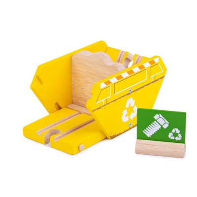Bigjigs Rail Recycling Skip, Wooden Train Set Accessories, Kids Train Set