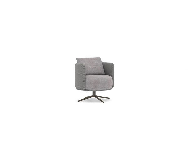 Luxus Grau Sessel Wohnzimmer PolstermöBel Modern Design Neu Polster Stoff Textil-image
