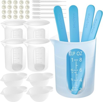 Silicone Resin Measuring Cups Tool Kit for Epoxy Resin Mixing, Molds, Jewelry