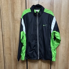 Vtg Retro 90s Nike XL Windbreaker Jacket Swoosh Color Block Green White Black
