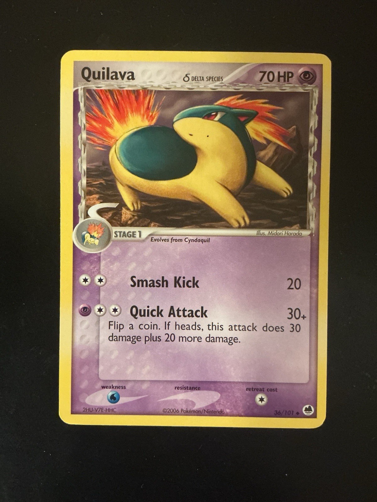 Pokemon Quilava Dragon Frontiers Card #36/101 Delta Species Ruby And Sapphire