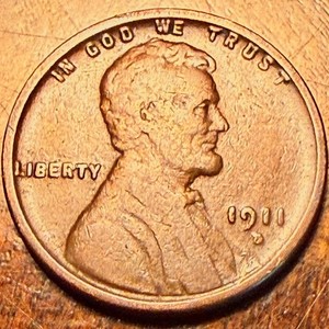 1911-D Lincoln Wheat Cent Hard to Find VG/F mintage 12,672,000