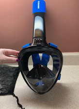 Octobermoon 180 Snorkel Full Face Mask, black and blue - Brand New - Never used