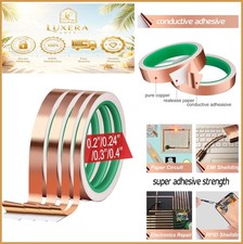 Copper Foil Tape Stained Glass 4 Rolls 0.2 0.24 0.3 0.4 Inch x 66 Feet