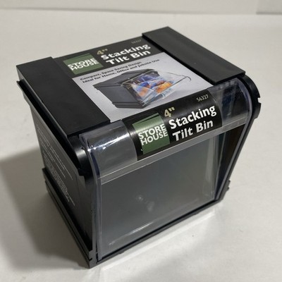 Tilt Bin Plastic Storage System Bin Black Drawer Holder (USA SELLER) SALE