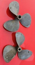 2PCS  Bronze Boat Propeller 3 Blade Nautical Marine Decor Patina Chris CRAFT