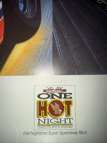 Póster NASCAR Charlotte Motor Speedway 246/500 1992 edición firmada - Imagen 2 de 6