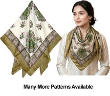 Premium 100 Pure Silk Square Scarf 90x90cm Paisley Print Neck Head Wrap