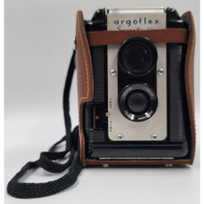 Argoflex Seventy-Five Camera w/ Leather Case 1949-1964 Photo Picture 620 Film