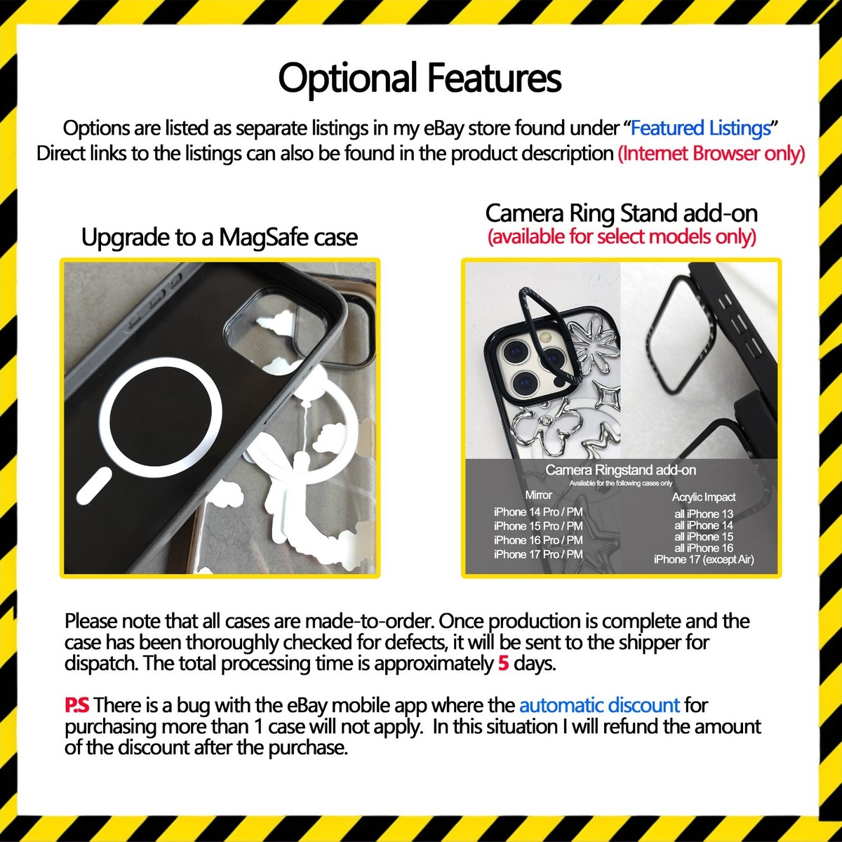 My Melody Case for iPhone 13-17 optional MagSafe & Kickstand | eBay