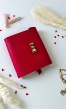 Red leather cover for planner. Red leather cover for notebook with binder A5