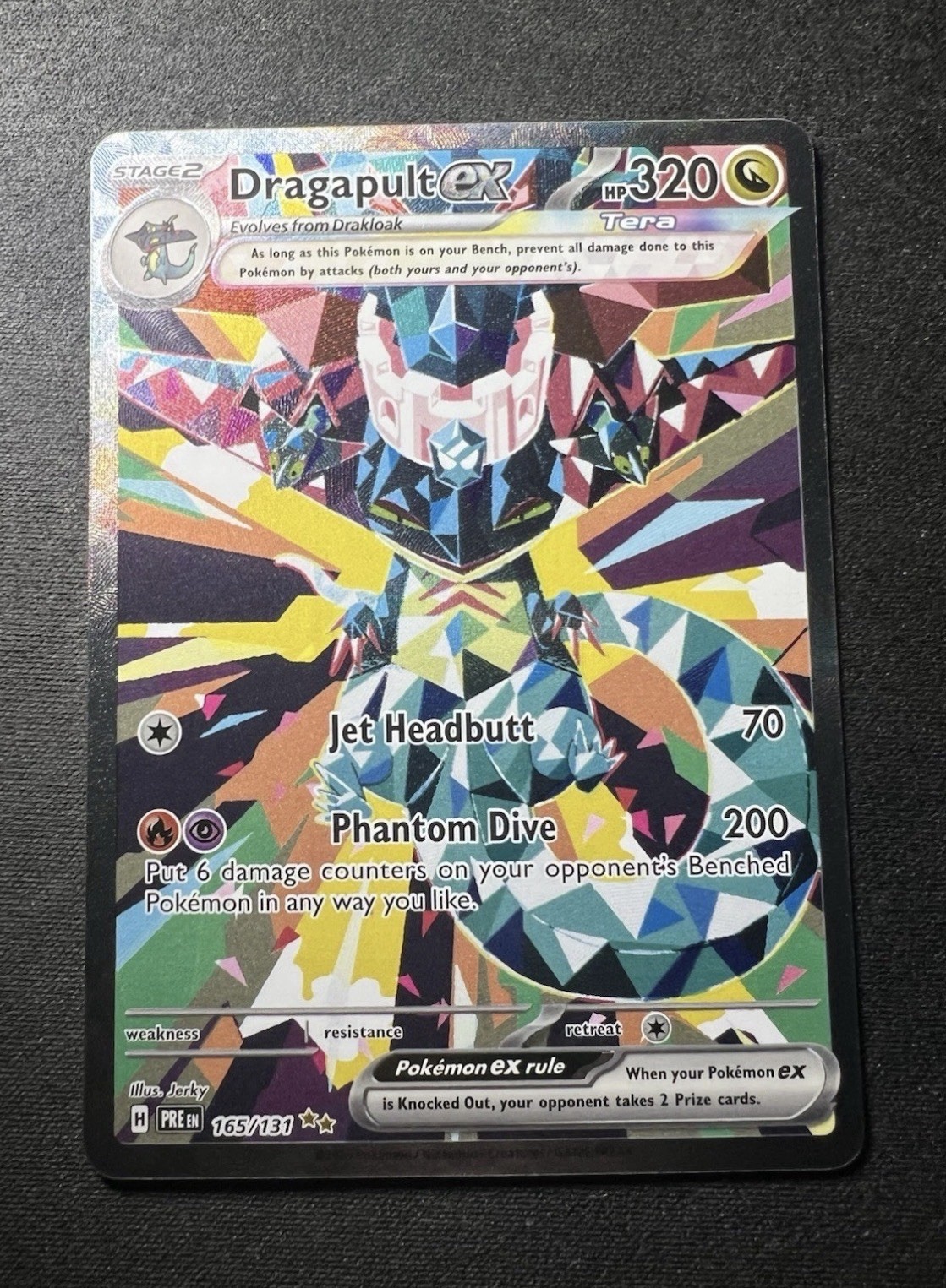 2025 POKEMON PRISMATIC EVOLUTIONS PRE EN #165/131 DRAGAPULT EX NM