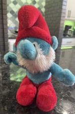 Vintage Papa Smurf Peyo 1979 Stuffed Plush Doll Wallace Berrie Co. 10 Cartoon