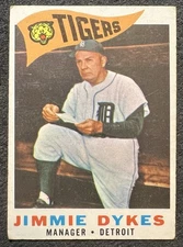 1960 TOPPS JIMMY DYKES MGR (DETROIT TIGERS) #214 VG