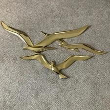 2 pc VTG Syroco MCM Oversized FLYING SEAGULLS Birds Wall Hanging 48" 4771 & 4772