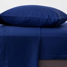 Room Essentials 4pc Microfiber Sheet Set - Sapphire Blue, King 8943