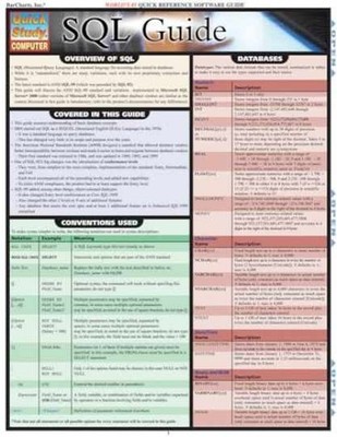 SQL Guide Laminated Reference Guide - Pamphlet, by John Hales - Very Good