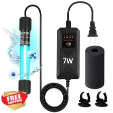 7W UV Light Aquarium Filter Fish Tank Cleaner Timer Modes Sump Filter
