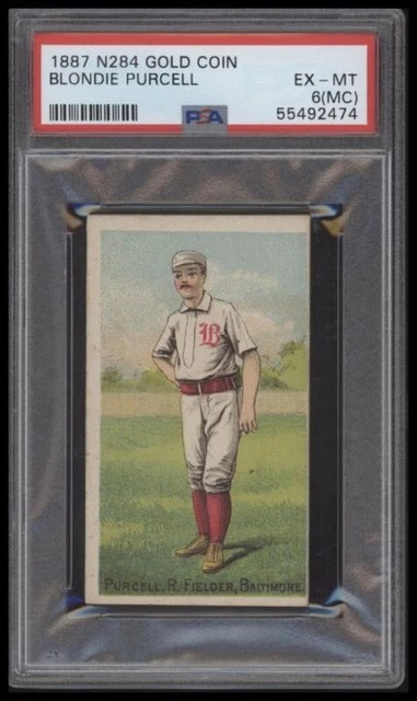1887 BUCHNER GOLDMÜNZE BLONDIE PURCELL EXMT N284 PSA 6 MC BALTIMORE ORIOLES