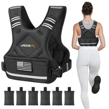 APEXUP Adjustable Weighted Vest 4-10lb/12-18lb/20-32lb Vest with 6 Ironsand