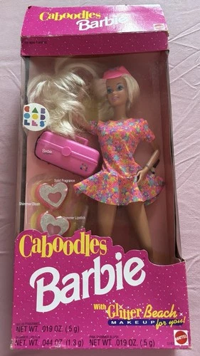 RARE VINTAGE 1992 CABOODLES CASE MATTEL BARBIE PINK DOLL MAKE CASE