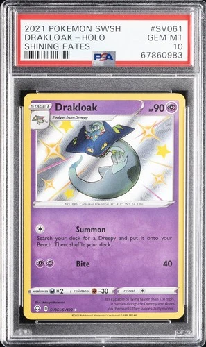 2021 POKEMON SWORD & SHIELD SHINING FATES #SV061 DRAKLOAK-HOLO PSA 10