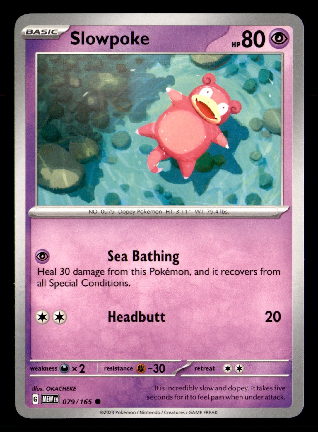 Slowpoke 079/165 Common 151 Pokemon Near Mint