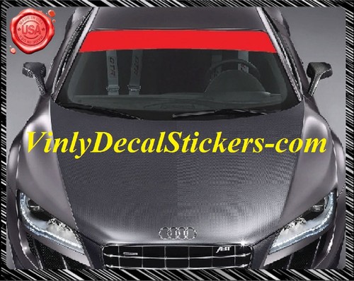 15" X 70" Red Vinyl Decal Stickers Windshield Eyebrow Sunstrip - 第 1/2 張圖片