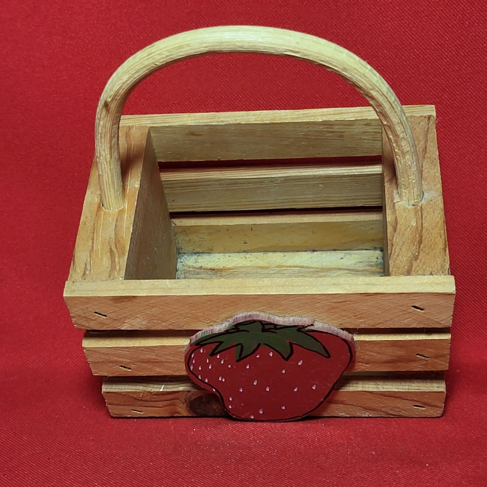 Small Strawberry Wood Basket