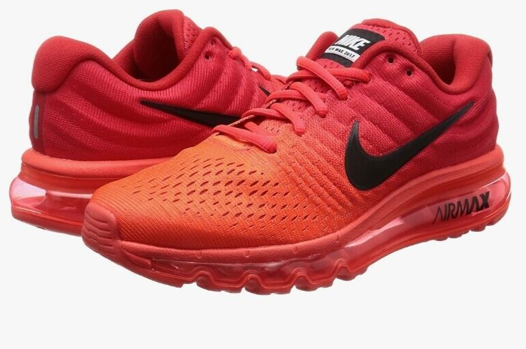 NIKE AIR MAX 2017 RUNNING SHOES [MENS SIZE 9.5] BRIGHT CRIMSON/BLK [849559-602]