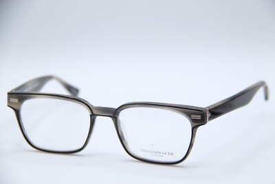 NEW DAVID SPENCER LINN MATTE GREY BLACK AUTHENTIC DESIGNER EYEGLASSES 52-18