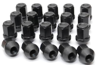 M12 x 1.5, 21mm Hex Black Alloy Wheel Nuts for Hyundai cars. Set of 20.