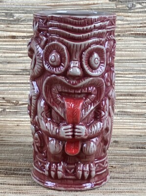 Son of Kaan Tiki Mug Tiki Shark Brad Parker Jacob Medina Double Face Red Glaze