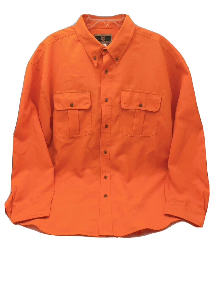 Orange Shirt Deer Hunting Outdoor Casual Game Winner Sportswear EUC Mens Sz  XXL