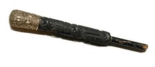 Vintage Antique Gold Filled Carved WoodParasol Umrella Walking Stick Cane Handle