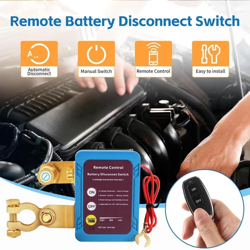 12V 250A Kill Switch Remote Battery Disconnect Switch Battery Cut Off Switch US - Picture 3 of 14