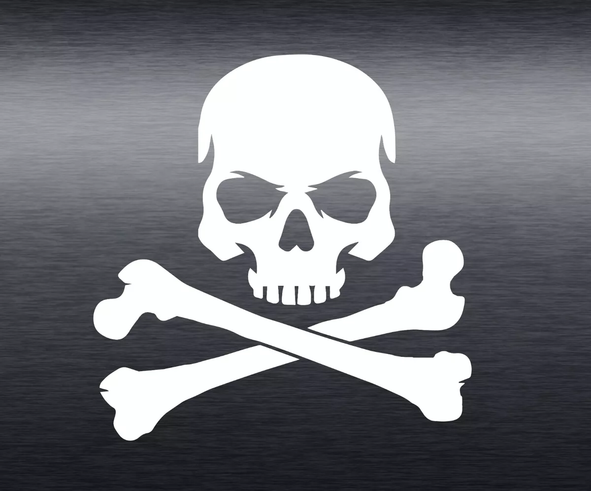 Pirate Skull Crossbones - 12 Vinyl Sticker Waterproof Decal 