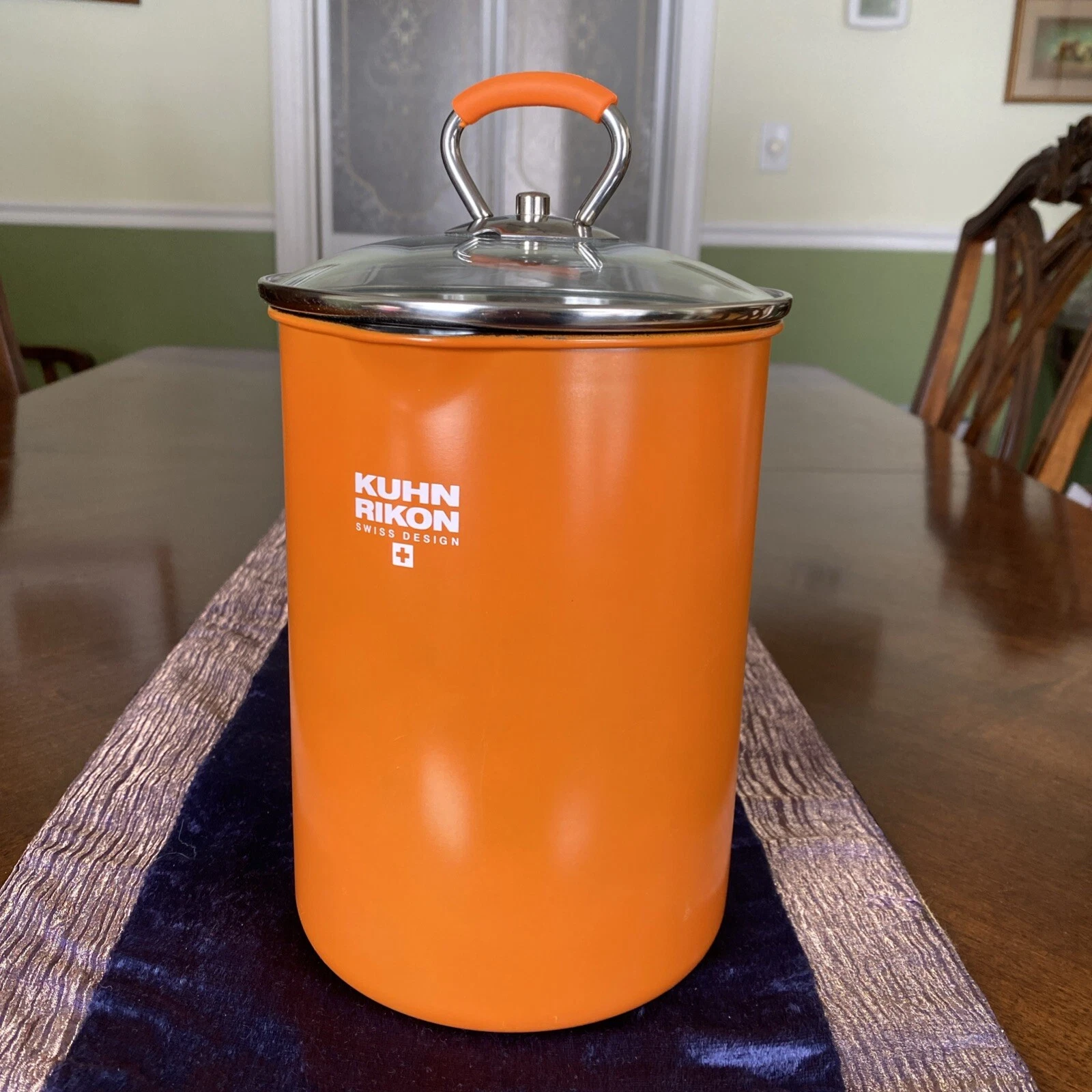 KUHN RIKON 4th BURNER POT Asparagus/Vegetable STEAMER w/ BASKET Non-Stick 11 Cup
