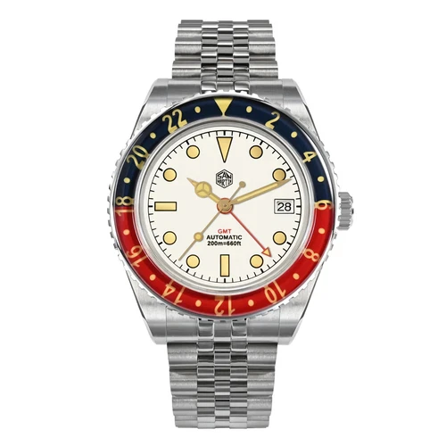 SAN MARTIN SN0005-G-B1 GMT Automatik Edelstahl 40 mm 20 ATM Herren Taucheruhr - Bild 20 von 29
