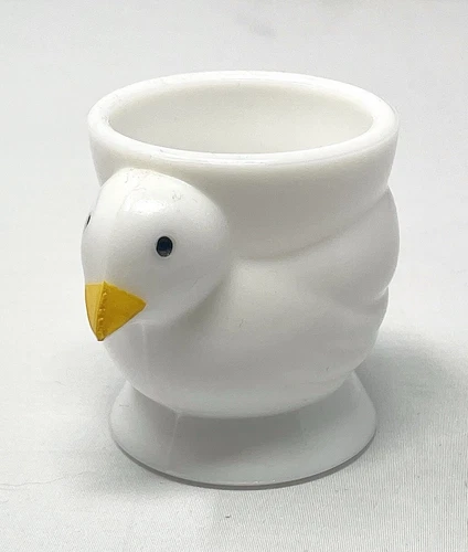 Opalex Vintage Milk Glass Chicken Chick Egg Cup - Made in France