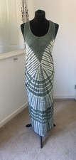 Tie Dye Green Fitted Rayon Dress Crochet Racerback UK 8-10