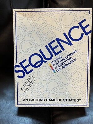 Sequence Board Game by Jax 1995 Full Size Board 100% Complete