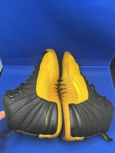 GS Nike Air Jordan 12 Retro Black University Gold Size 5Y 153265-070 - Picture 10 of 11