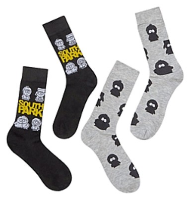 New SOUTH PARK Mens 2 Pair Of Crew Socks KYLE, KENNY, STAN, ERIC