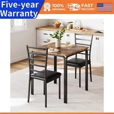 3 Pie Dining Table Set for 2 Table and Chairs Upholstered Seat Dinette Furniture
