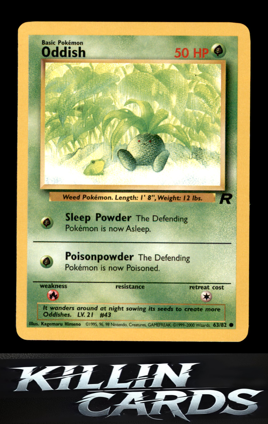 Oddish 63/82 Common Team Rocket Pokemon Card NM