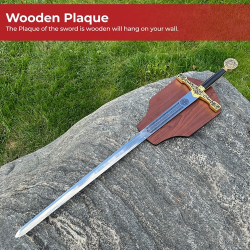Sword of Excalibur King Arthur Golden - Metal Sword for Display - Overall 48" - Picture 6 of 6