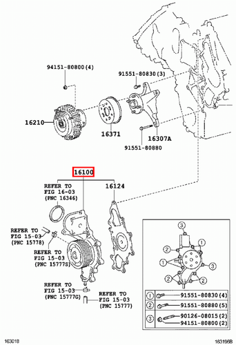 Genuine Toyota LandCruiser VDJ79 VDJ78 VDJ76 VDJ200 1VD 4.5 Diesel V8 Water Pump - Picture 5 of 7