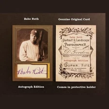 BABE RUTH Legends Photo Card Art Collectible Original Design Facsimile Auto HOF